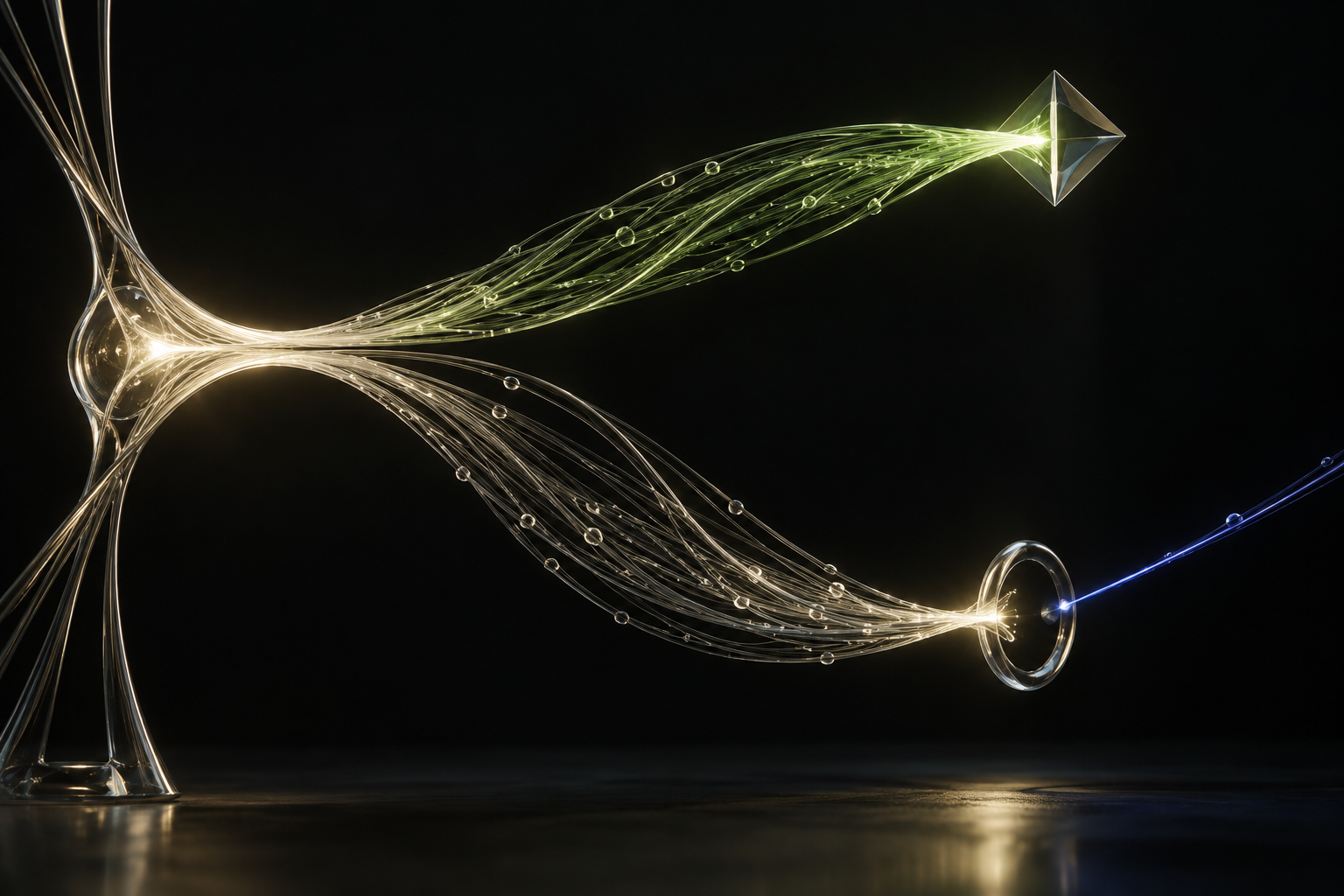 Abstract luminous structures expressing relationships and transformation